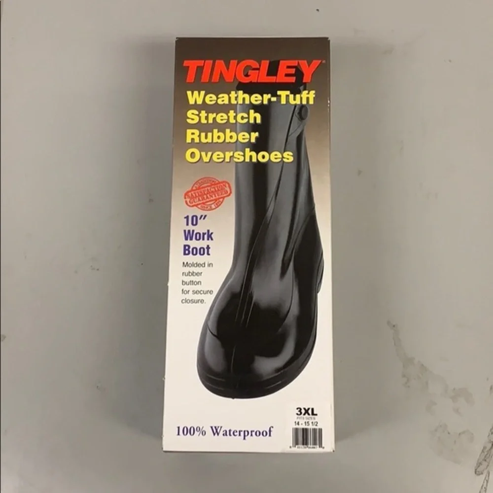 Tingley 10” Rubber Overshoes Size 14-15 1/2 Men’s